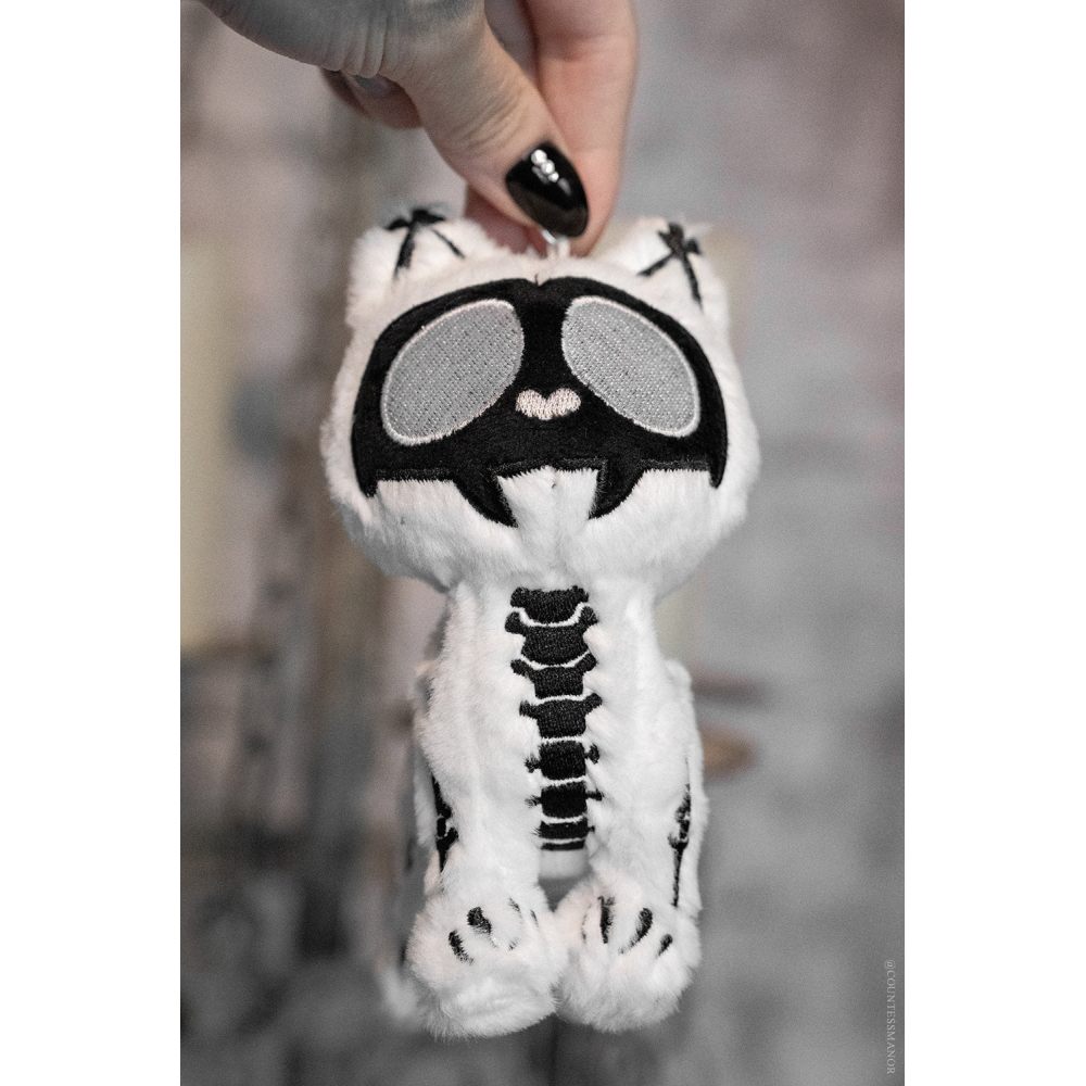Vampire Freaks - XRay Skelekitty Plush Porteclés 3D - Blanc/Noir